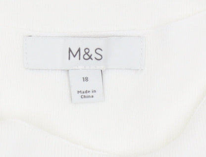 Marks and Spencer Women's White Size 18 Sleeveless Basic Tank Top