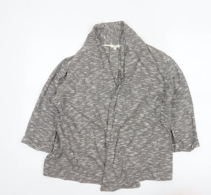 FatFace Women Grey Striped Open Cotton Jacket Size 12