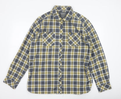 Craghoppers Men's Blue Check Flannel Long Sleeve Button-Up Shirt XL