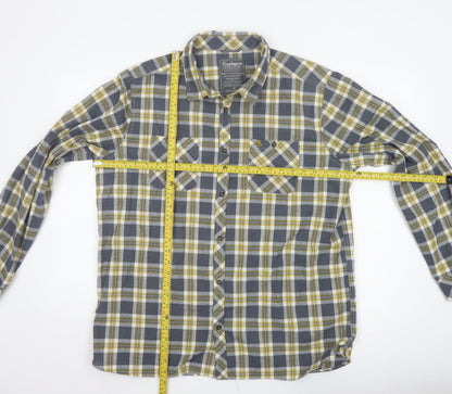 Craghoppers Men's Blue Check Flannel Long Sleeve Button-Up Shirt XL