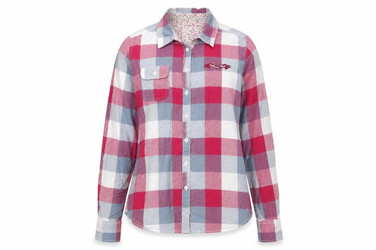 Next Women Red Check Long Sleeve Cotton Button-Up Shirt Size 14