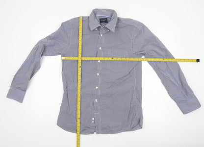Hackett London Men's Blue Check Slim Fit Long Sleeve Shirt Size S