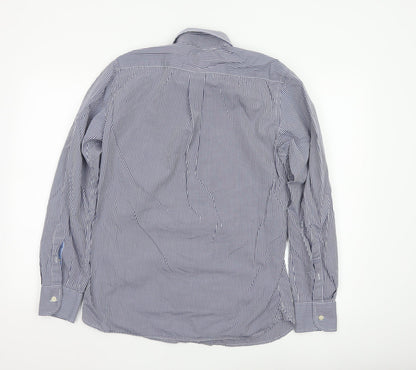 Hackett London Men's Blue Check Slim Fit Long Sleeve Shirt Size S