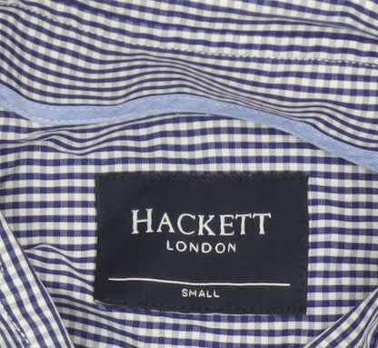 Hackett London Men's Blue Check Slim Fit Long Sleeve Shirt Size S