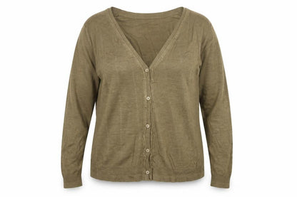 Poetry Women's Brown Silk V-Neck Cardigan UK 16 Lightweight Knit