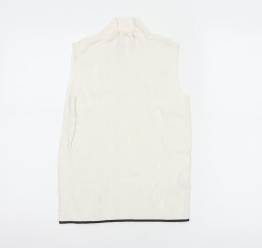 Marks and Spencer Women Ivory Roll Neck Sleeveless Knit Top Size 12