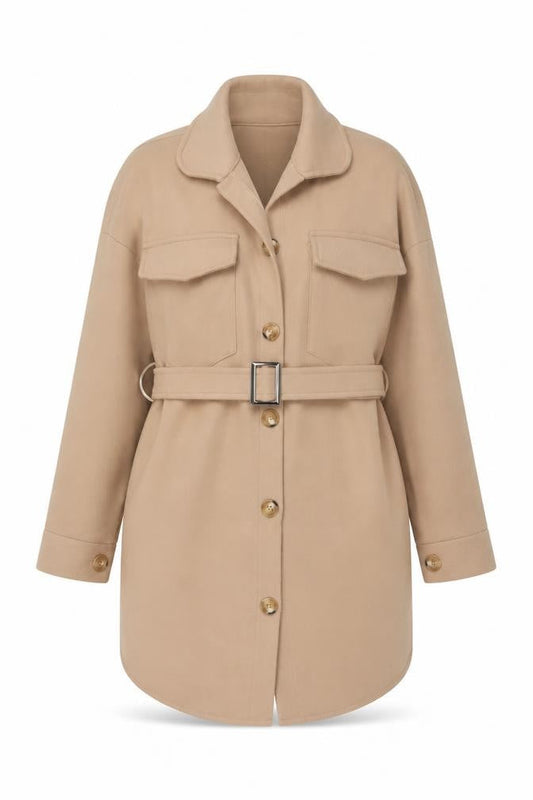 I Saw It First Women's Beige Belted Trench Coat Size S