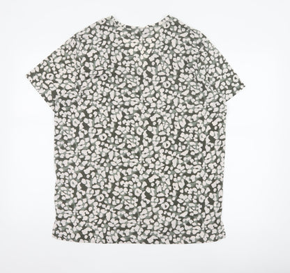 Marks and Spencer Women’s Green Animal Print V-Neck Blouse Size 14