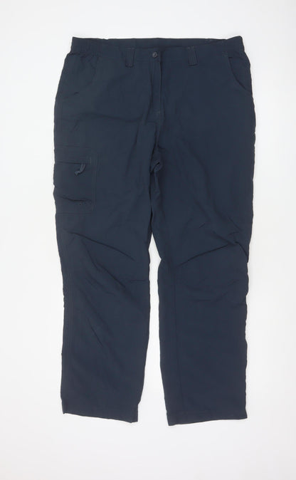 Mountain Warehouse Womens Blue Size 16 Cargo Trousers Nylon Outdoor