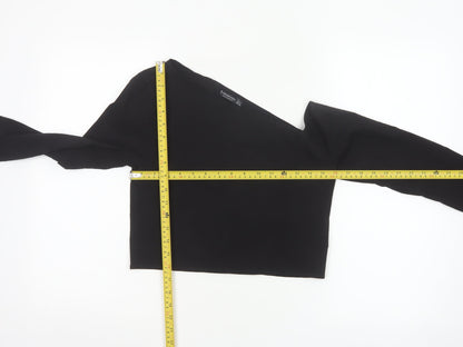 Stradivarius Women Black One Shoulder Cropped Top Size 12