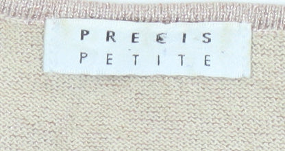 Precis Petite Women Beige L Knit V-Neck Sleeveless Camisole Top