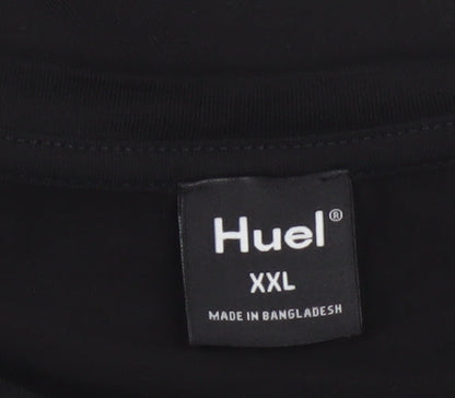 Huel Men’s Black Cotton Elastane Crew Neck 2XL T-Shirt