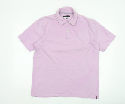 Austin Reed Men's Pink Cotton Polo Shirt XL Regular Fit