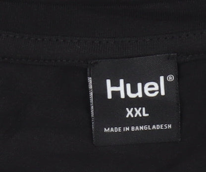 Huel Men's Black 2XL Crew Neck Cotton T-Shirt
