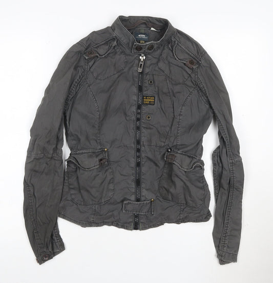 G-Star RAW Women's Grey Military Jacket Size S Cotton GS3391
