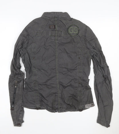 G-Star RAW Women's Grey Military Jacket Size S Cotton GS3391