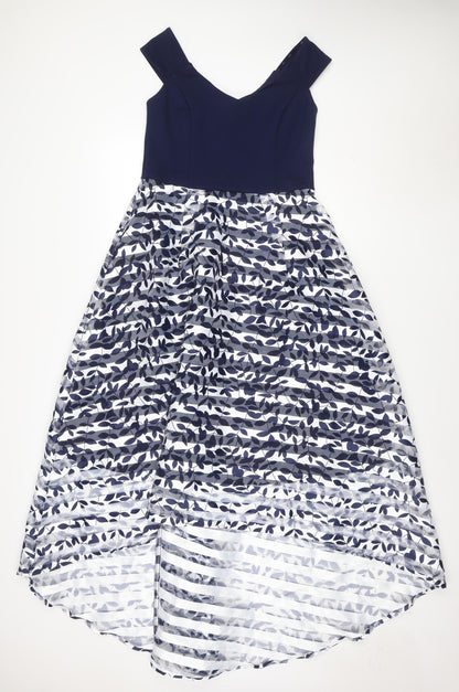 Coast Women's Blue Floral Fit & Flare Midi Dress Size 10