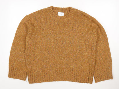 Numph Women's Brown Wool Blend Crew Neck Pullover Jumper M/L