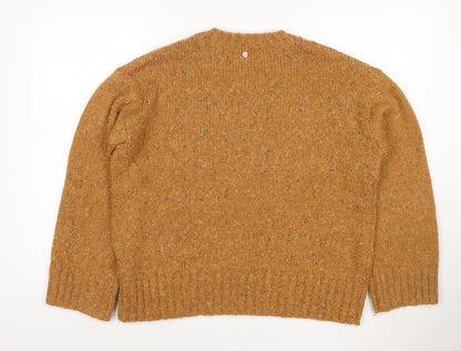 Numph Women's Brown Wool Blend Crew Neck Pullover Jumper M/L