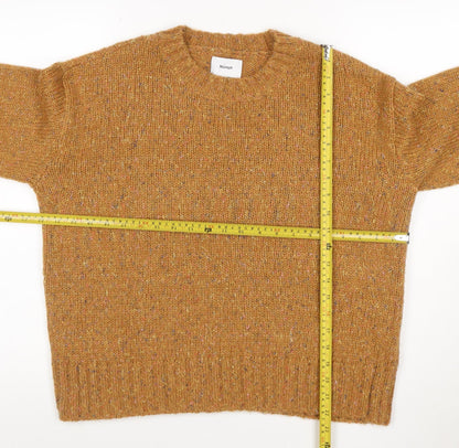 Numph Women's Brown Wool Blend Crew Neck Pullover Jumper M/L