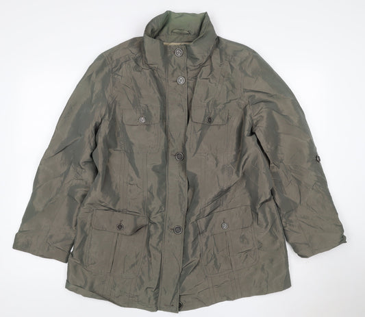 Maine New England Womens Green Size 18 Mid-Length Parka Jacket