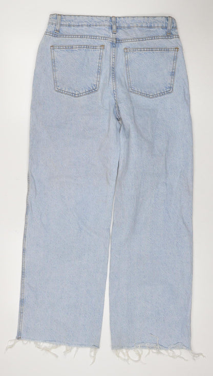 Primark Women’s Blue Wide-Leg High Rise Relaxed Jeans Size 12