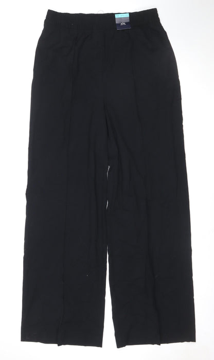 Marks and Spencer Women's Black Size 14 Wide-Leg Stretch Trousers