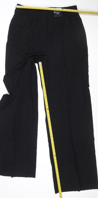 Marks and Spencer Women's Black Size 14 Wide-Leg Stretch Trousers