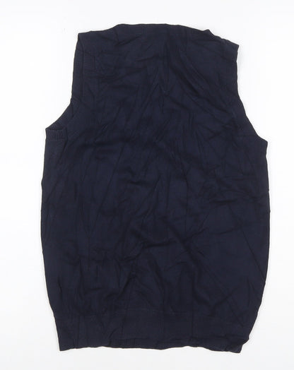 Zara Women Blue Cotton Knit Sleeveless Tank Top Size 12