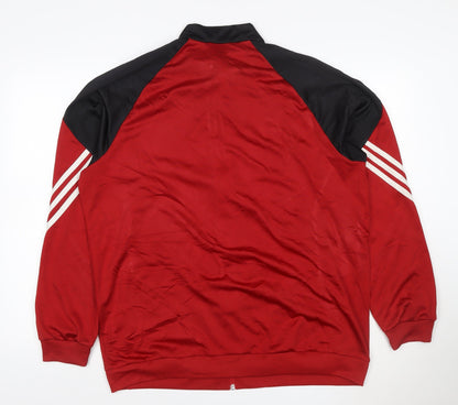 adidas Men's Red Full Zip Sports Sweatshirt XL