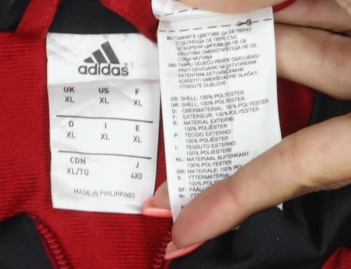 adidas Men's Red Full Zip Sports Sweatshirt XL