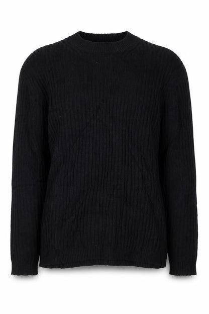 Marks & Spencer Womens Black Ribbed Crew Neck Pullover Jumper S
