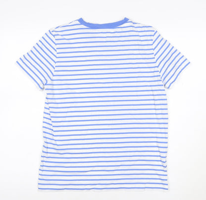 SELECTED FEMME Women's Blue White Striped Cotton T-Shirt M