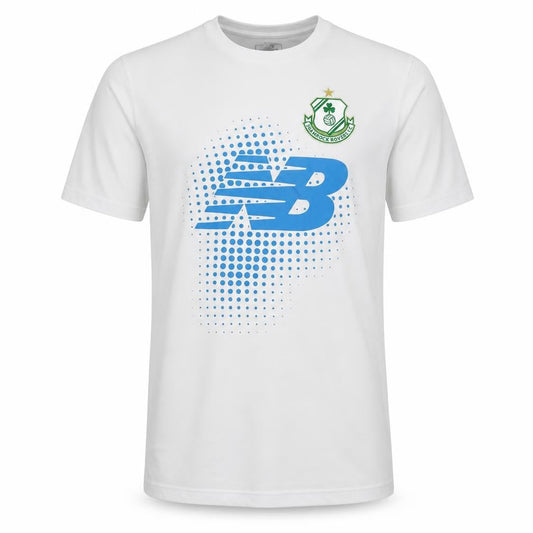 New Balance Mens White M Athletic Football Graphic T-Shirt