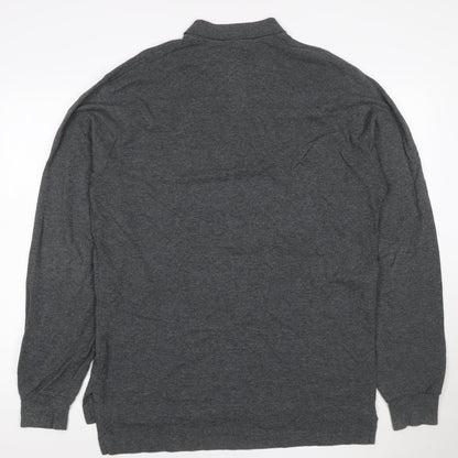 Polo Ralph Lauren Men's Grey Long Sleeve Cotton Polo Shirt M