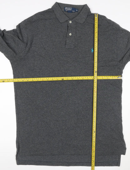 Polo Ralph Lauren Men's Grey Long Sleeve Cotton Polo Shirt M