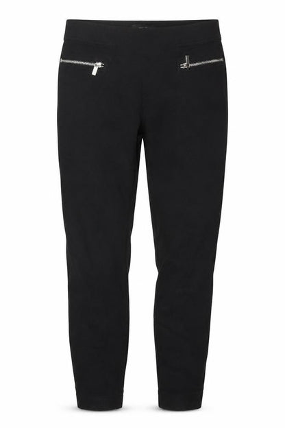 Next Women's Black Mid Rise Zip Detail Stretch Leggings Size 10