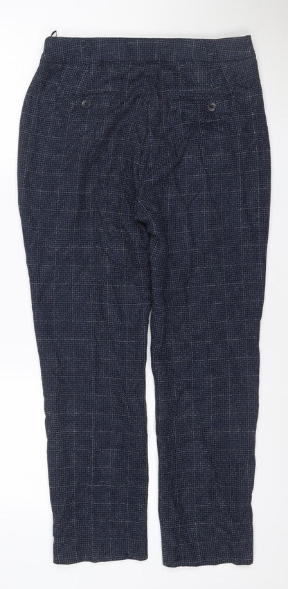 Next Women Blue Geometric Straight Trousers Size 10