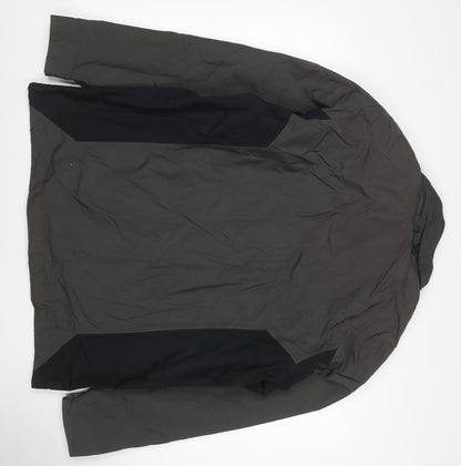 Jack Wolfskin Men's Grey L Hooded Waterproof Rain Jacket Lined