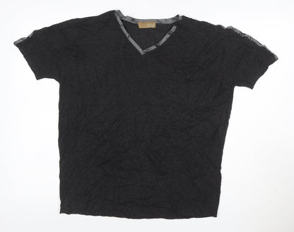 Zara Man Men's Black V-Neck Short Sleeve T-Shirt XL Classic Fit