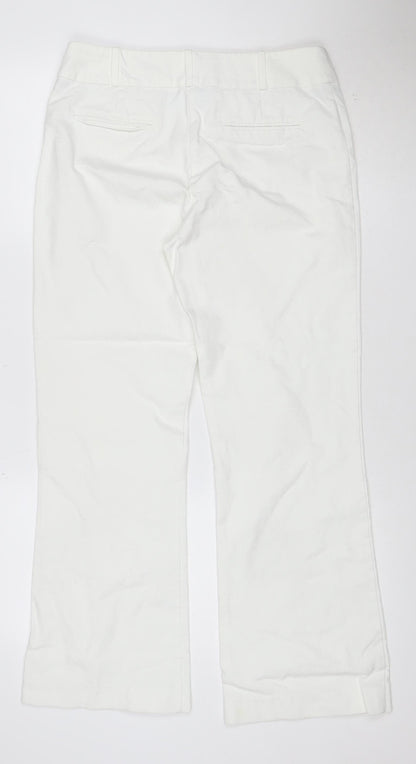Next Women White Straight Leg Jeans Size 10 Regular Cotton