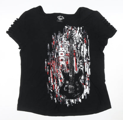 Hard Rock Cafe Womens Black XL Music Graphic Short Sleeve T-Shirt