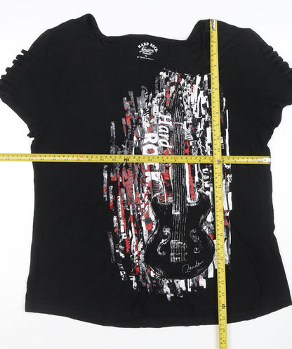 Hard Rock Cafe Womens Black XL Music Graphic Short Sleeve T-Shirt