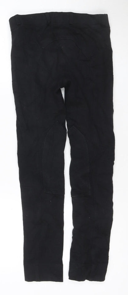 Requisite Girls Black Riding Trousers 11-12 Years Cotton Stretch Breeches