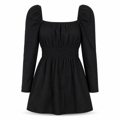H&M Divided Women's Black A-Line Puff Sleeve Mini Dress M