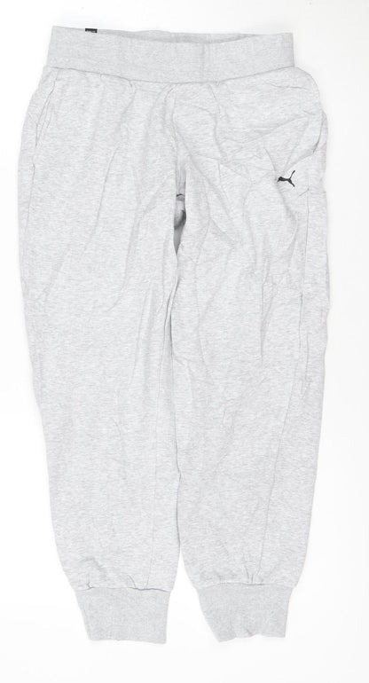 Puma Women's Grey Jogger Trousers XS Cotton Blend Activewear