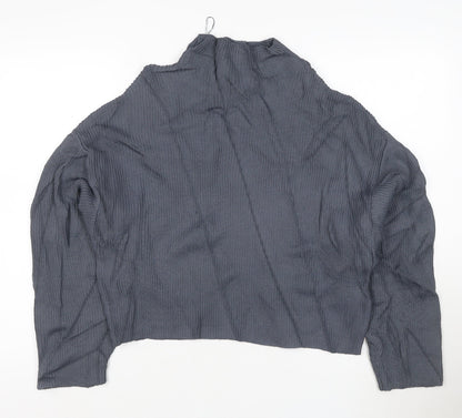 ZARA Women’s Grey High Neck Ribbed Knit Pullover Jumper Size S
