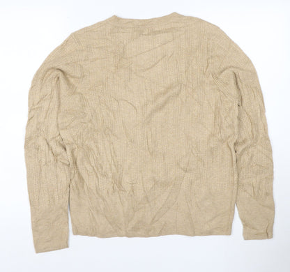Marks and Spencer Womens Beige Cable-Knit Jumper Size 16