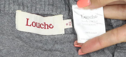 Louche Women's Grey Animal Lovebirds Knit Jumper XS