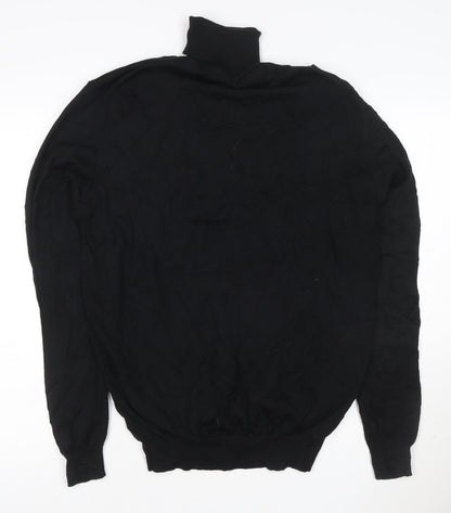 Calvin Klein Womens Black Roll Neck Wool Jumper Size 2XL